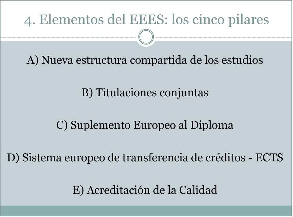 conjuntas C) Suplemento Europeo al Diploma D) Sistema