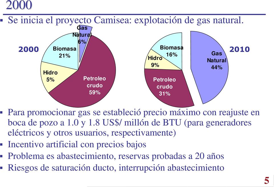 promocionar gas se estableció precio máximo con reajuste en boca de pozo a 1.0 y 1.