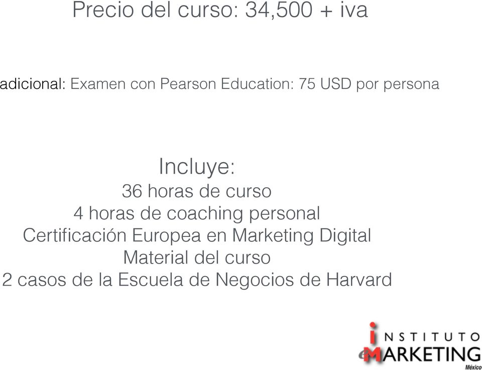 horas de coaching personal Certificación Europea en Marketing