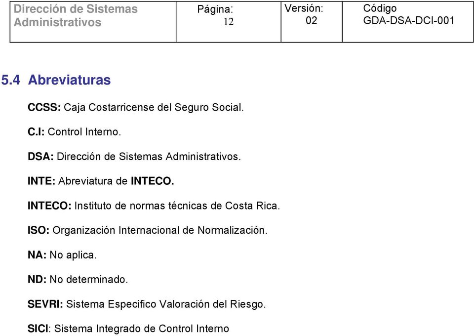 INTECO: Instituto de normas técnicas de Costa Rica.