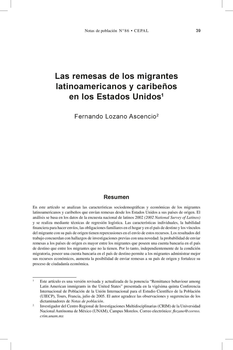 Fernando Lozano Ascencio 2 Resumen (2002 National
