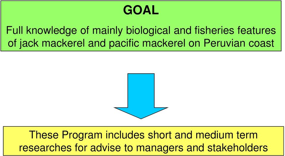 mackerel on Peruvian coast These Program includes