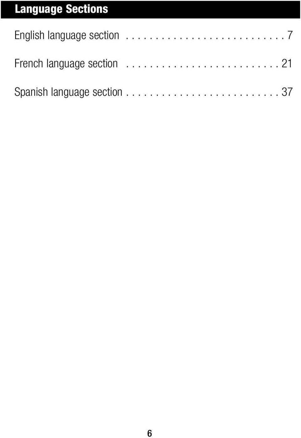 ......................... 21 Spanish language section.