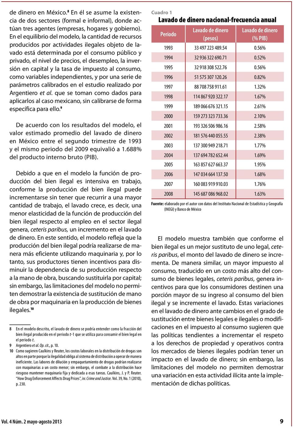 inversión en capital y la tasa de impuesto al consumo, como variables independientes, y por una serie de parámetros calibrados en el estudio realizado por Argentiero et al.