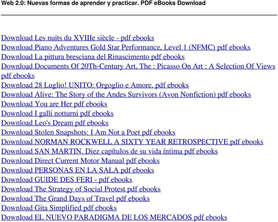 ebooks Download Documents Of 20Th-Century Art, The : Picasso On Art : A Selection Of Views pdf ebooks Download 28 Luglio! UNITO: Orgoglio e Amore.