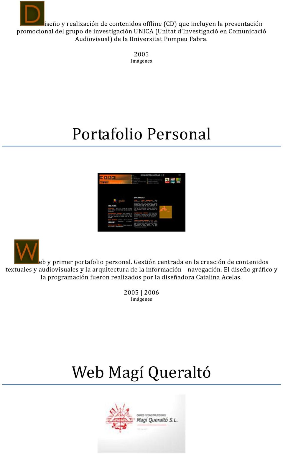 2005 Imágenes Portafolio Personal eb y primer portafolio personal.