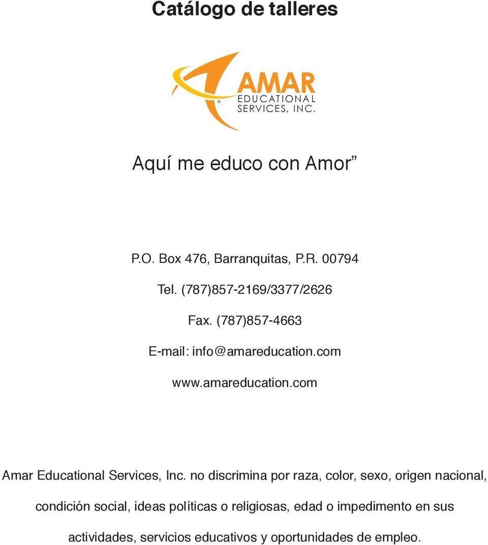 com www.amareducation.com Amar Educational Services, Inc.