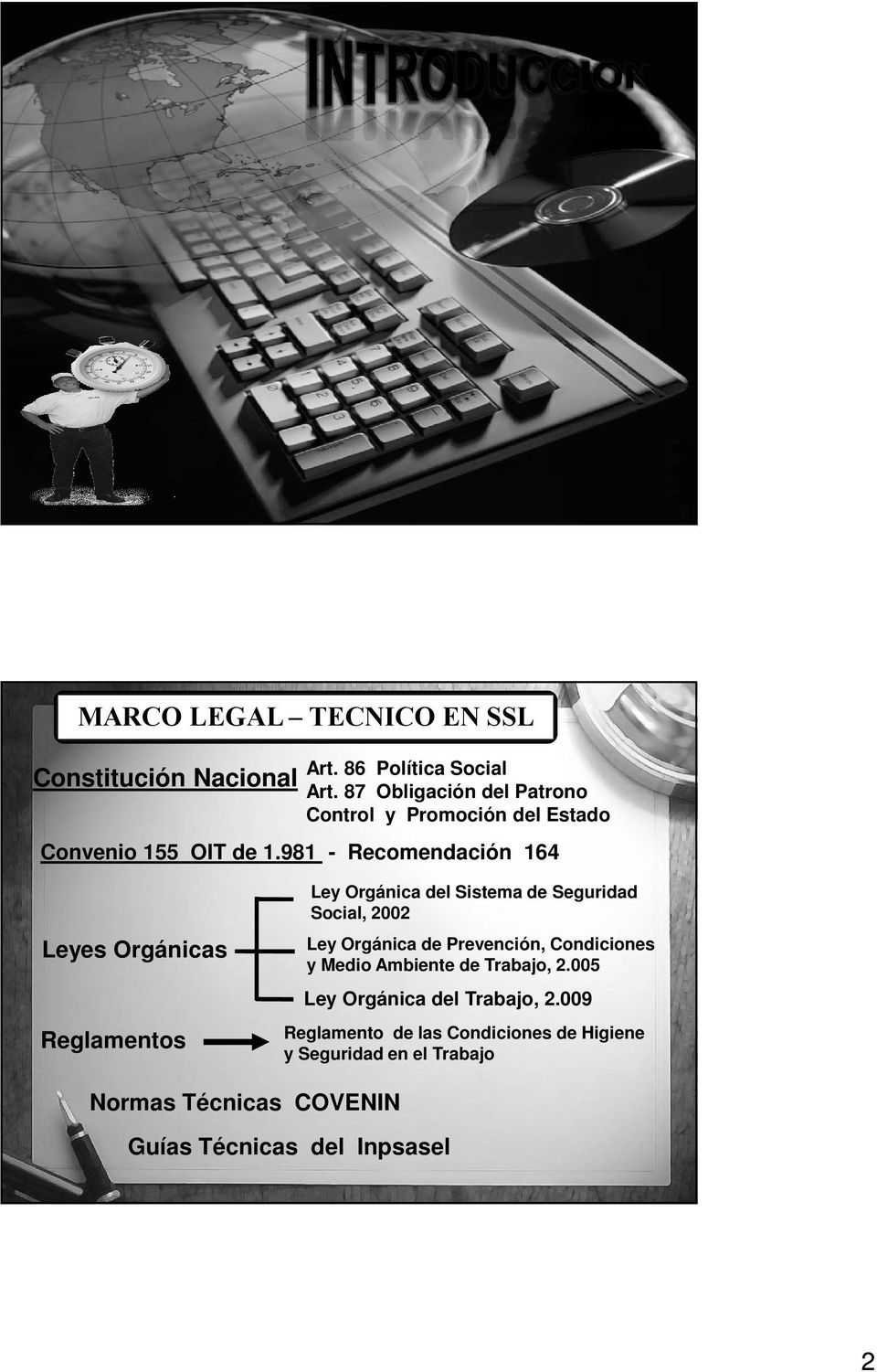 981 - Recomendación 164 Leyes Orgánicas Reglamentos Ley Orgánica del Sistema de Seguridad Social, 2002 Ley Orgánica de
