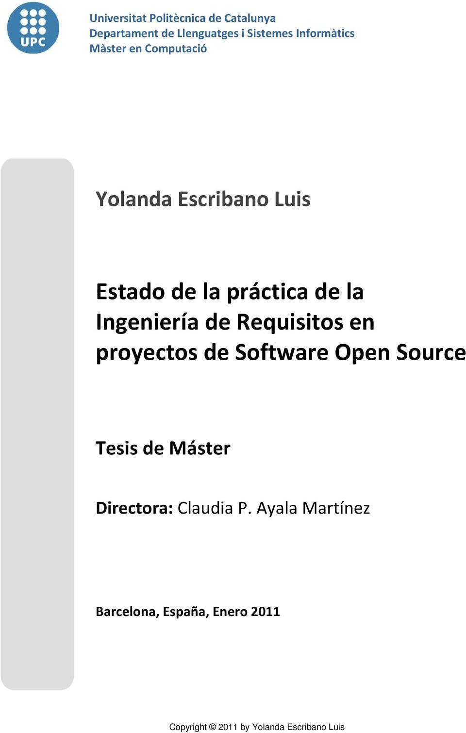 Ingeniería de Requisitos en proyectos de Software Open Source Tesis de Máster