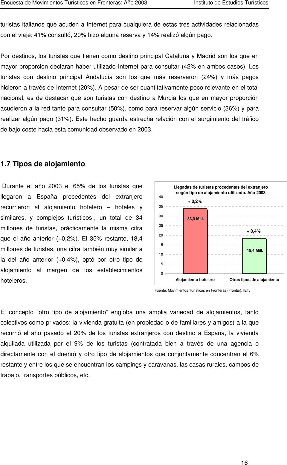 Los turistas con destino principal Andalucía son los que más reservaron (24%) y más pagos hicieron a través de Internet (20%).