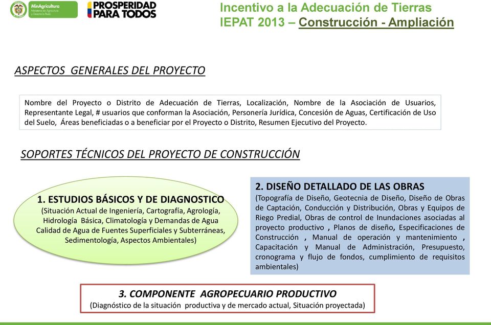 Proyecto. SOPORTES TÉCNICOS DEL PROYECTO DE CONSTRUCCIÓN 1.