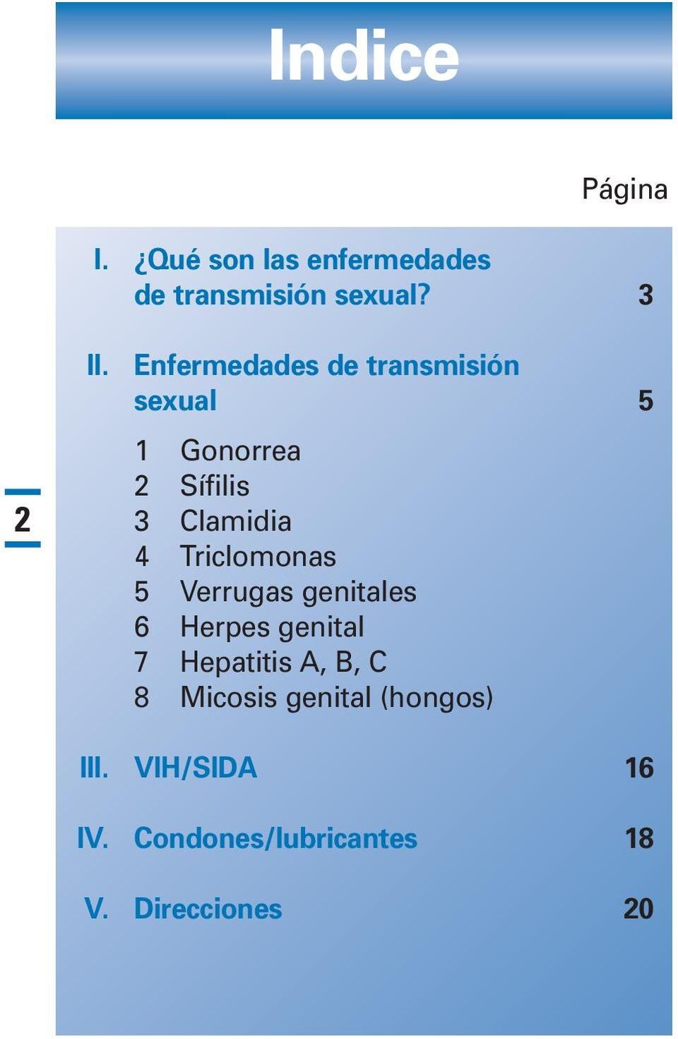 Triclomonas 5 Verrugas genitales 6 Herpes genital 7 Hepatitis A, B, C 8