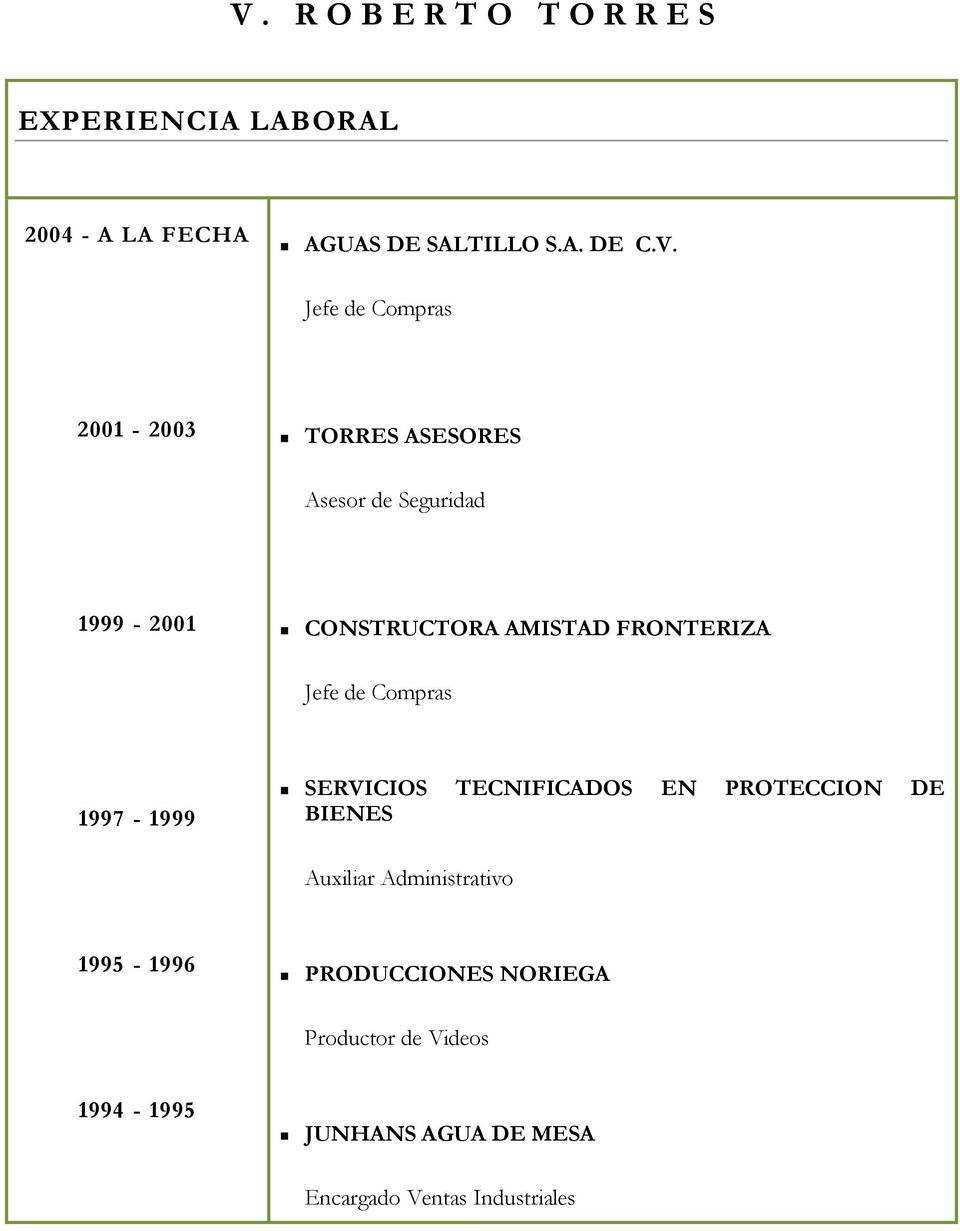SERVICIOS TECNIFICADOS EN PROTECCION DE BIENES Auxiliar Administrativo 1995-1996