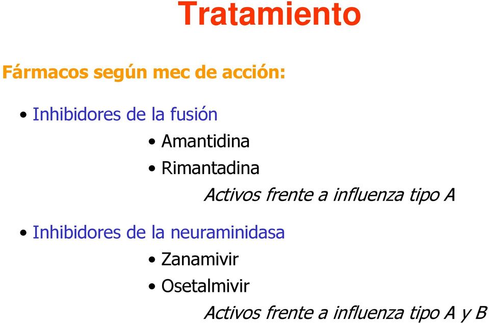 influenza tipo A Inhibidores de la neuraminidasa