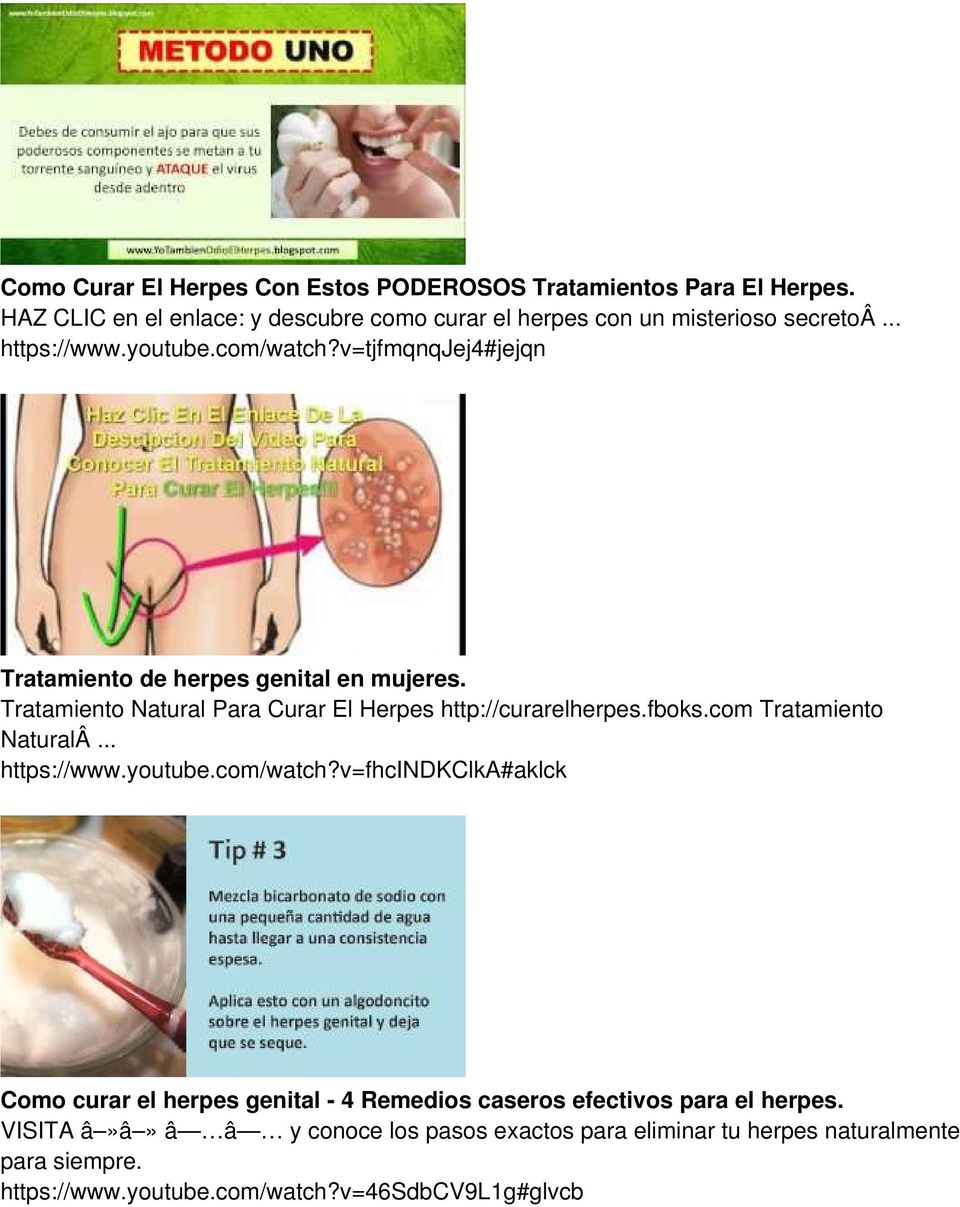 Tratamiento Natural Para Curar El Herpes http://curarelherpes.fboks.com Tratamiento NaturalÂ... https://www.youtube.com/watch?