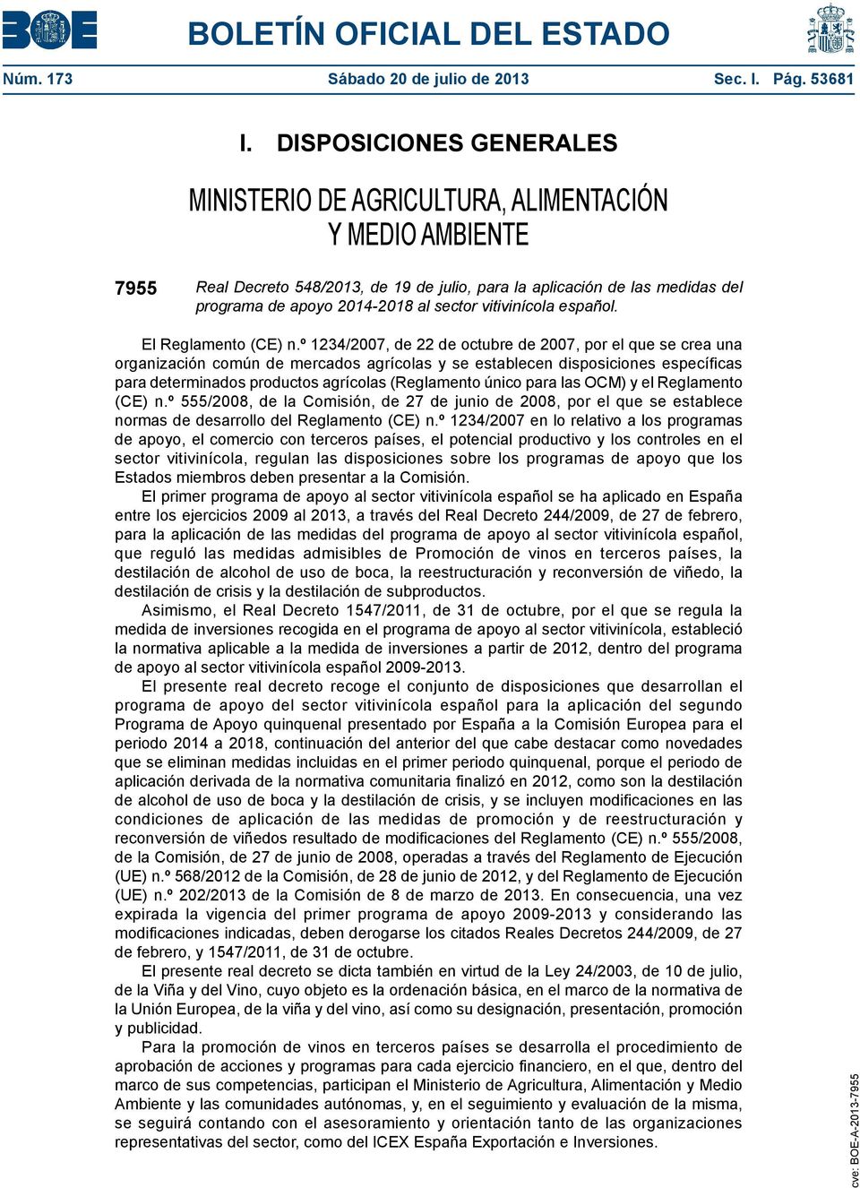 sector vitivinícola español. El Reglamento (CE) n.