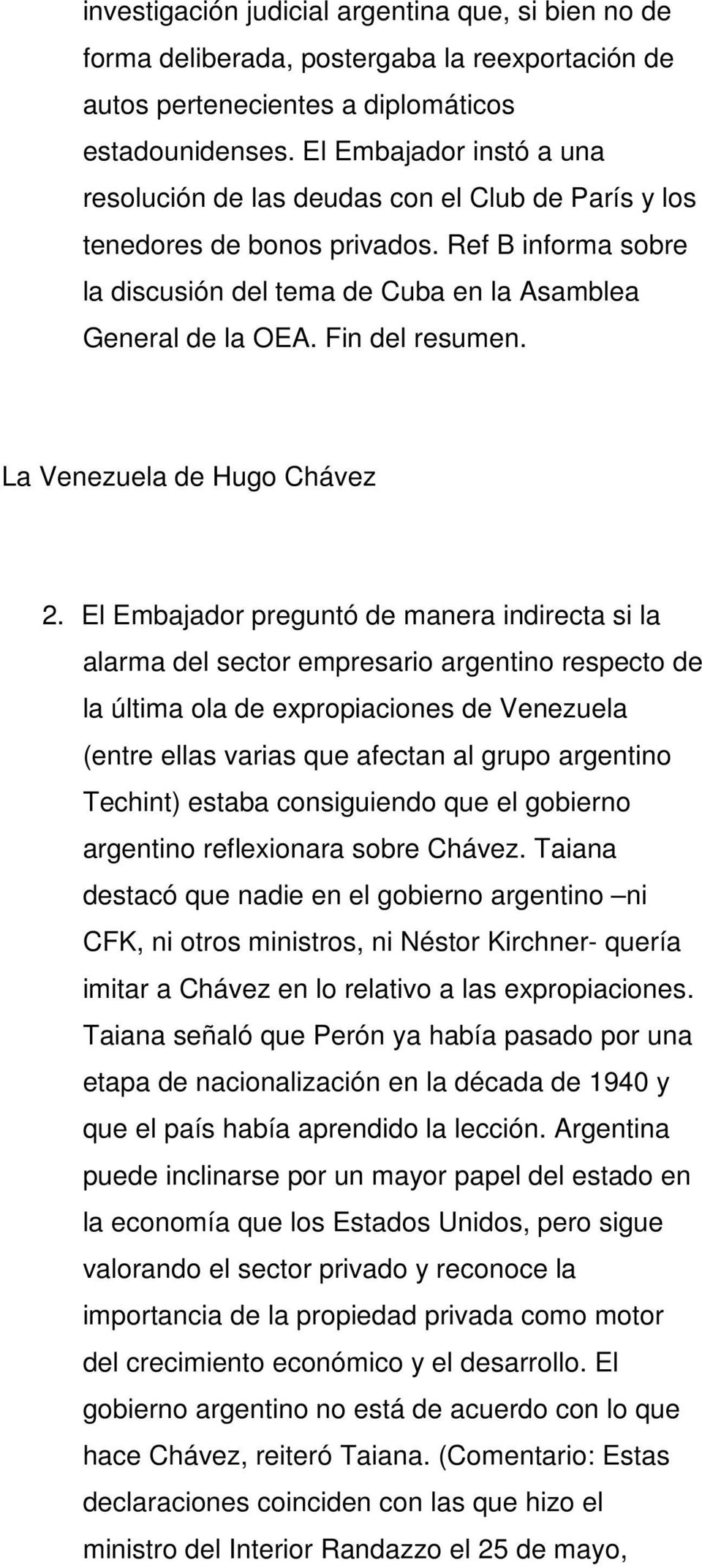 Fin del resumen. La Venezuela de Hugo Chávez 2.