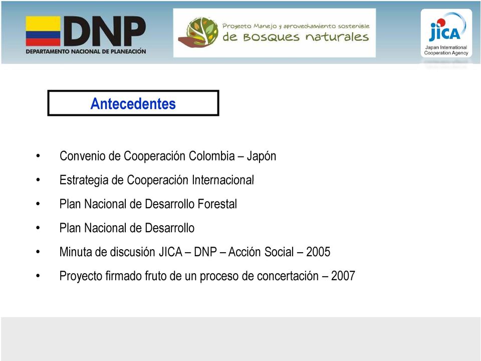 Plan Nacional de Desarrollo Minuta de discusión JICA DNP Acción