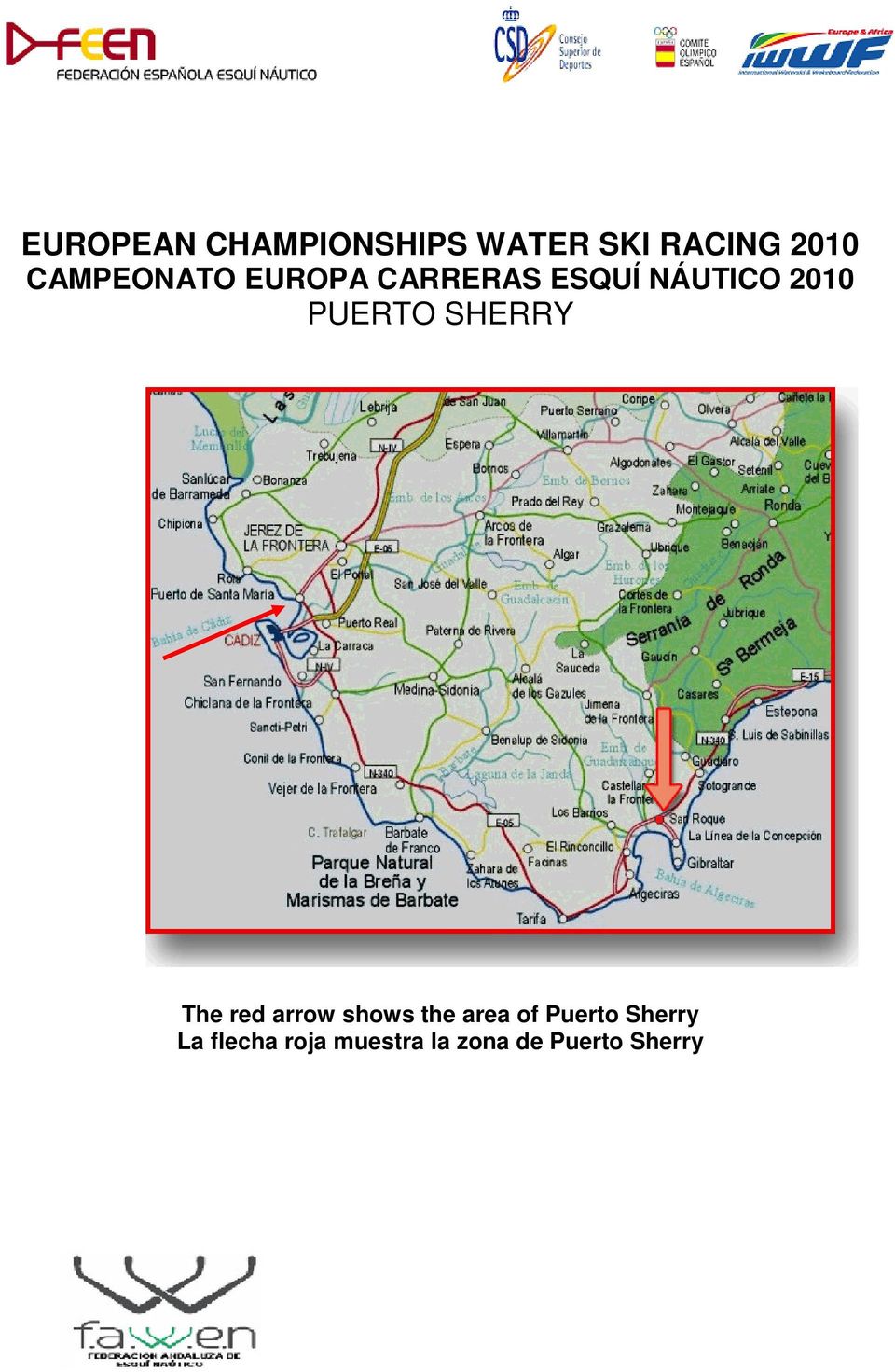 PUERTO SHERRY The red arrow shows the area of