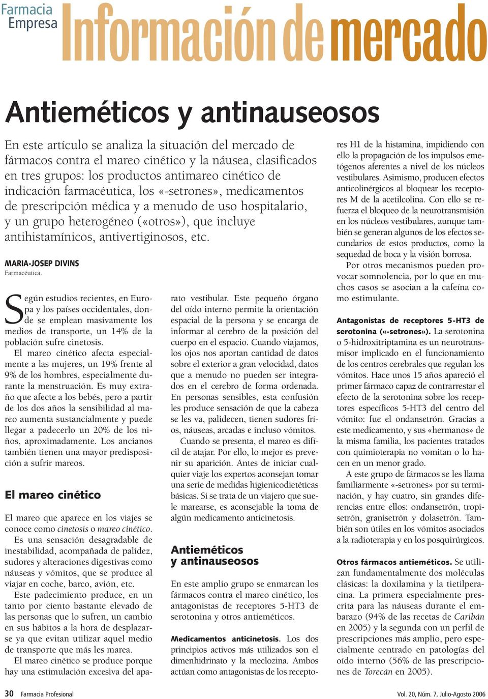 antihistamínicos, antivertiginosos, etc. MARIA-JOSEP DIVINS Farmacéutica.