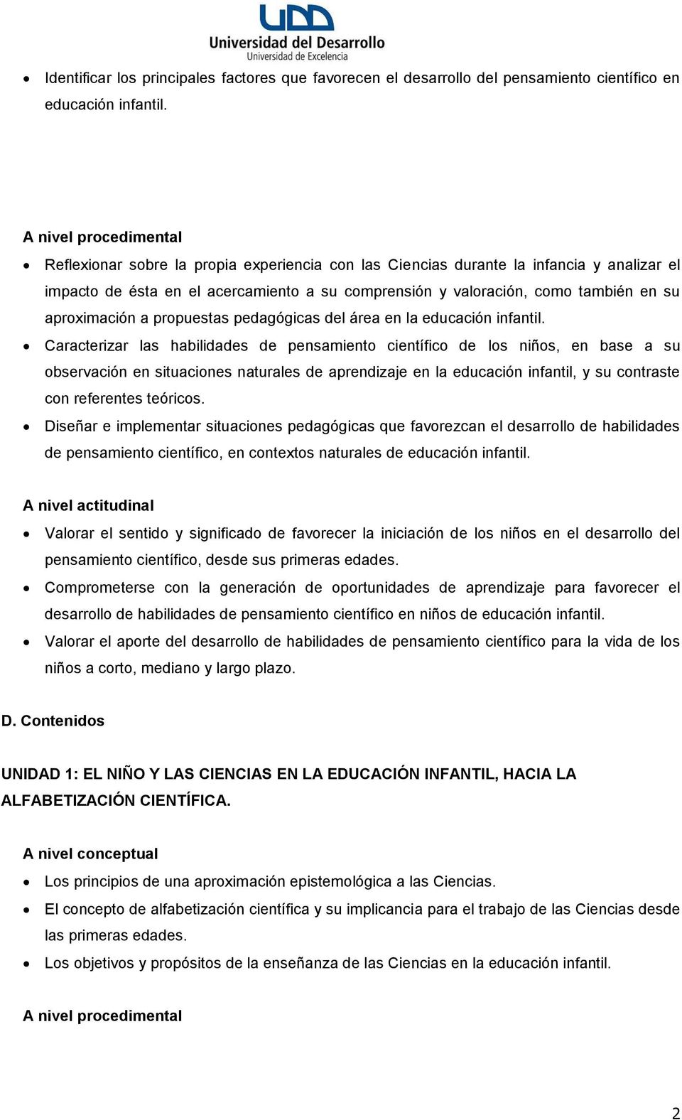 propuestas pedagógicas del área en la educación infantil.