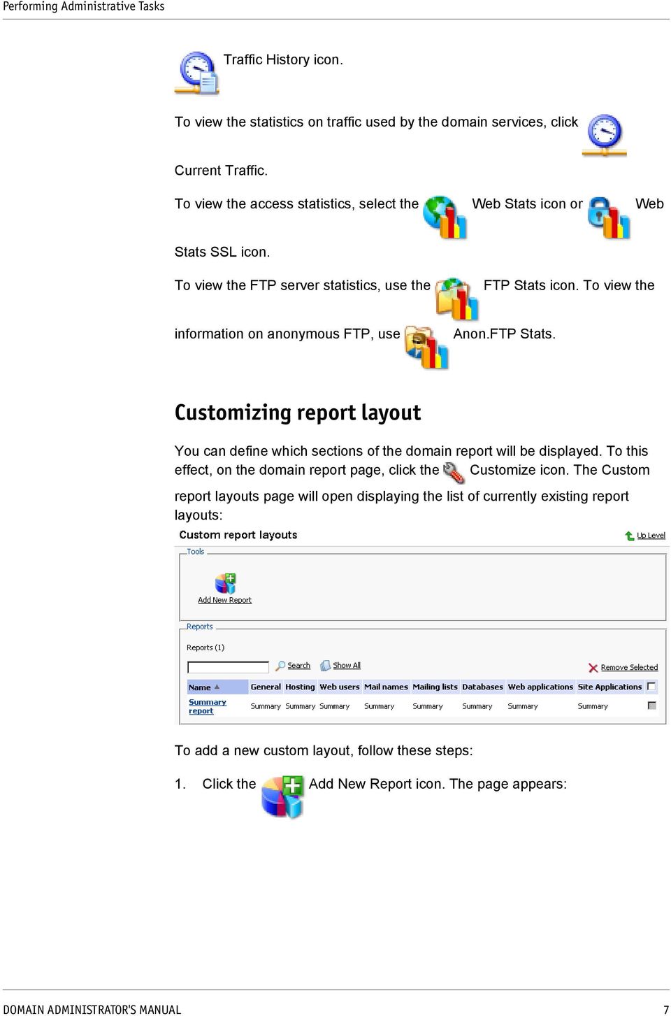 Customizing report