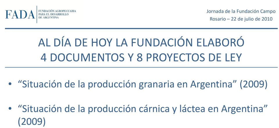 la producción granaria en Argentina (2009)