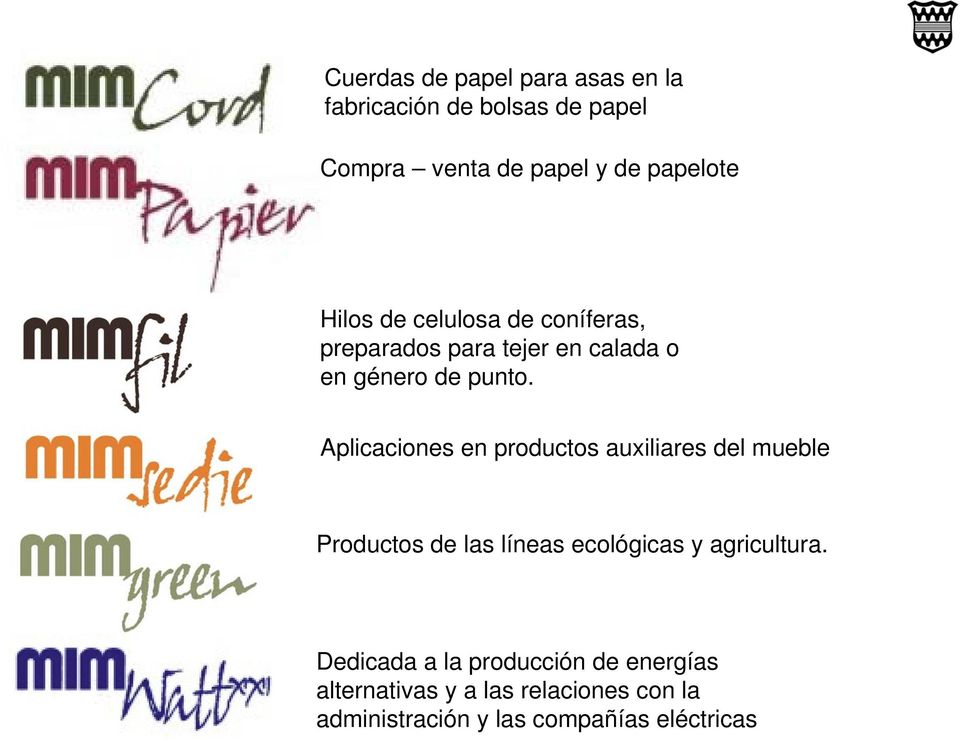 Aplicaciones en productos auxiliares del mueble Productos de las líneas ecológicas y agricultura.