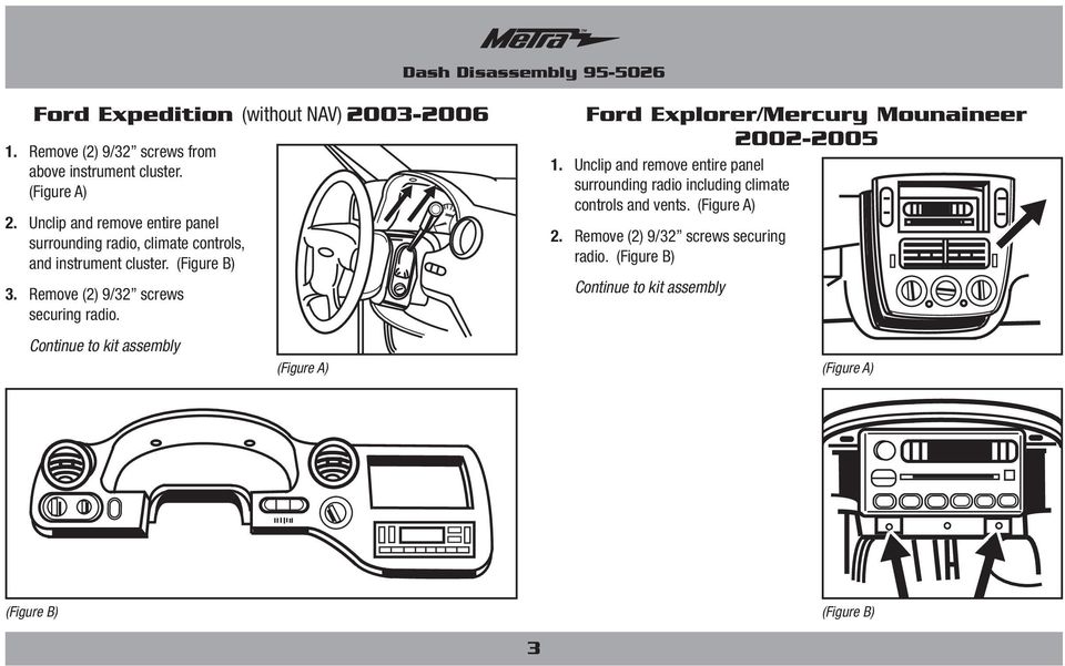 Continue to kit assembly (Figure A) Ford Explorer/Mercury Mounaineer 2002-2005 1.