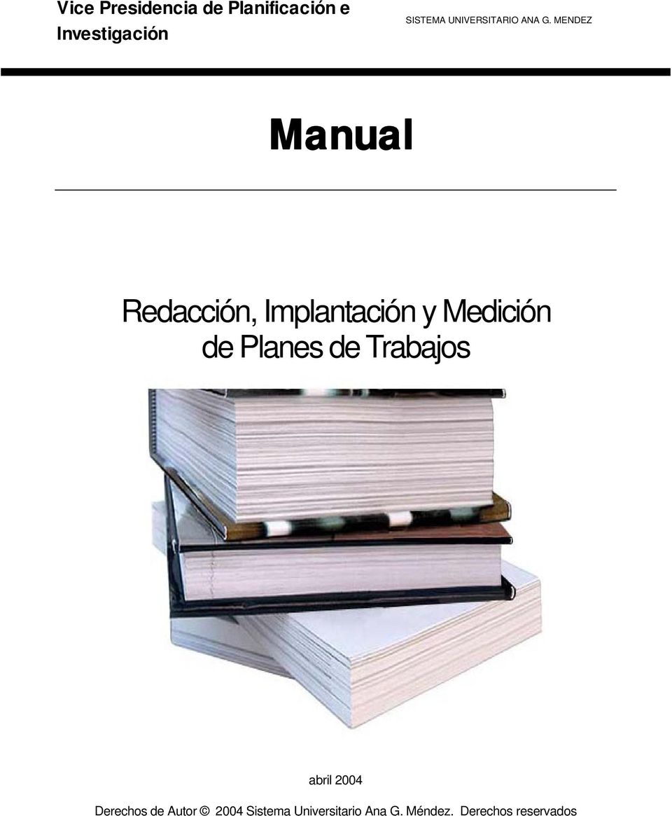 MENDEZ Manual Redacción, Implantación y Medición de Planes