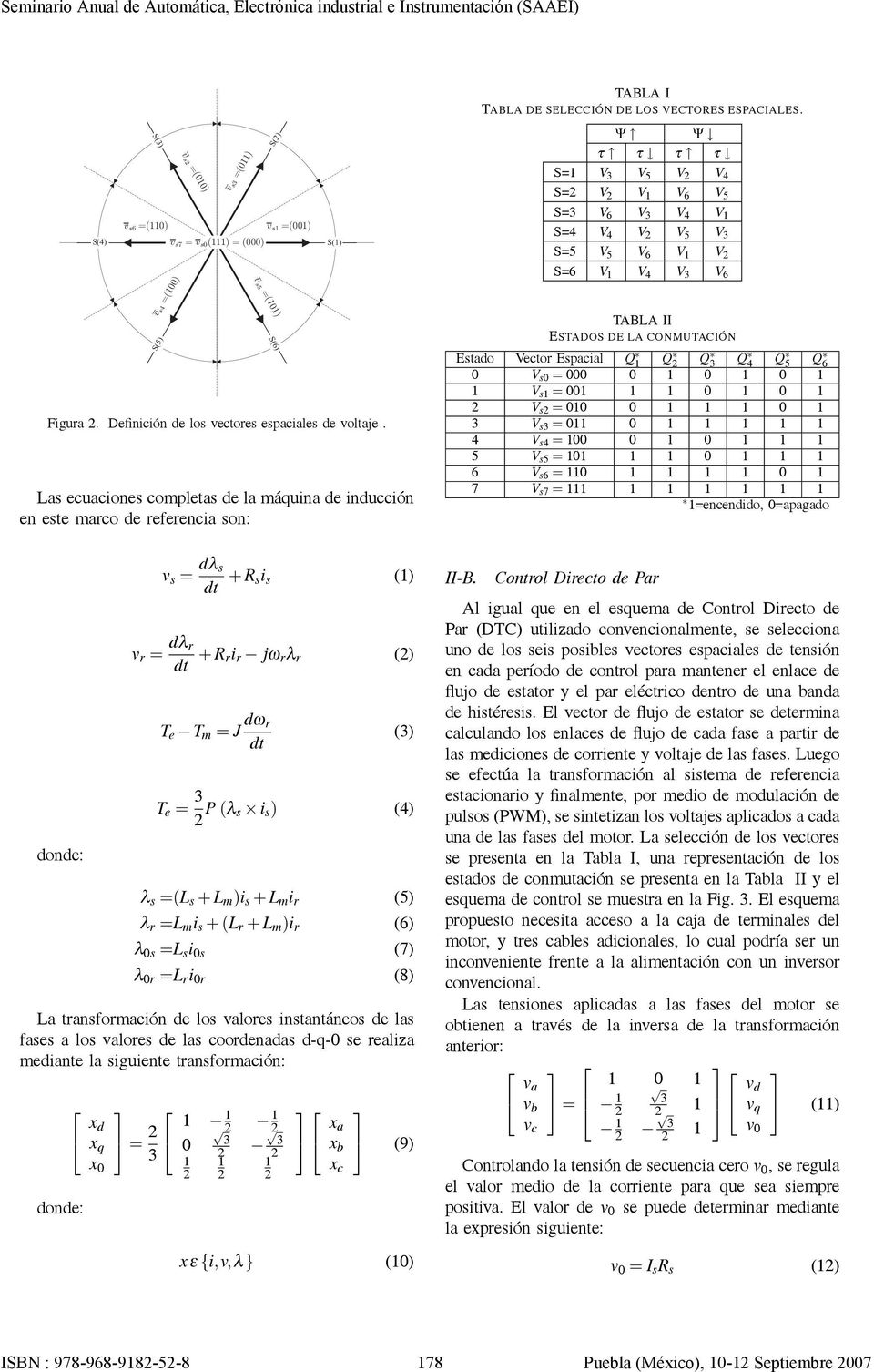 II ESTADOS DE LA CONMUTACIÓN Figura. Definición de los vectores espaciales de voltaje.