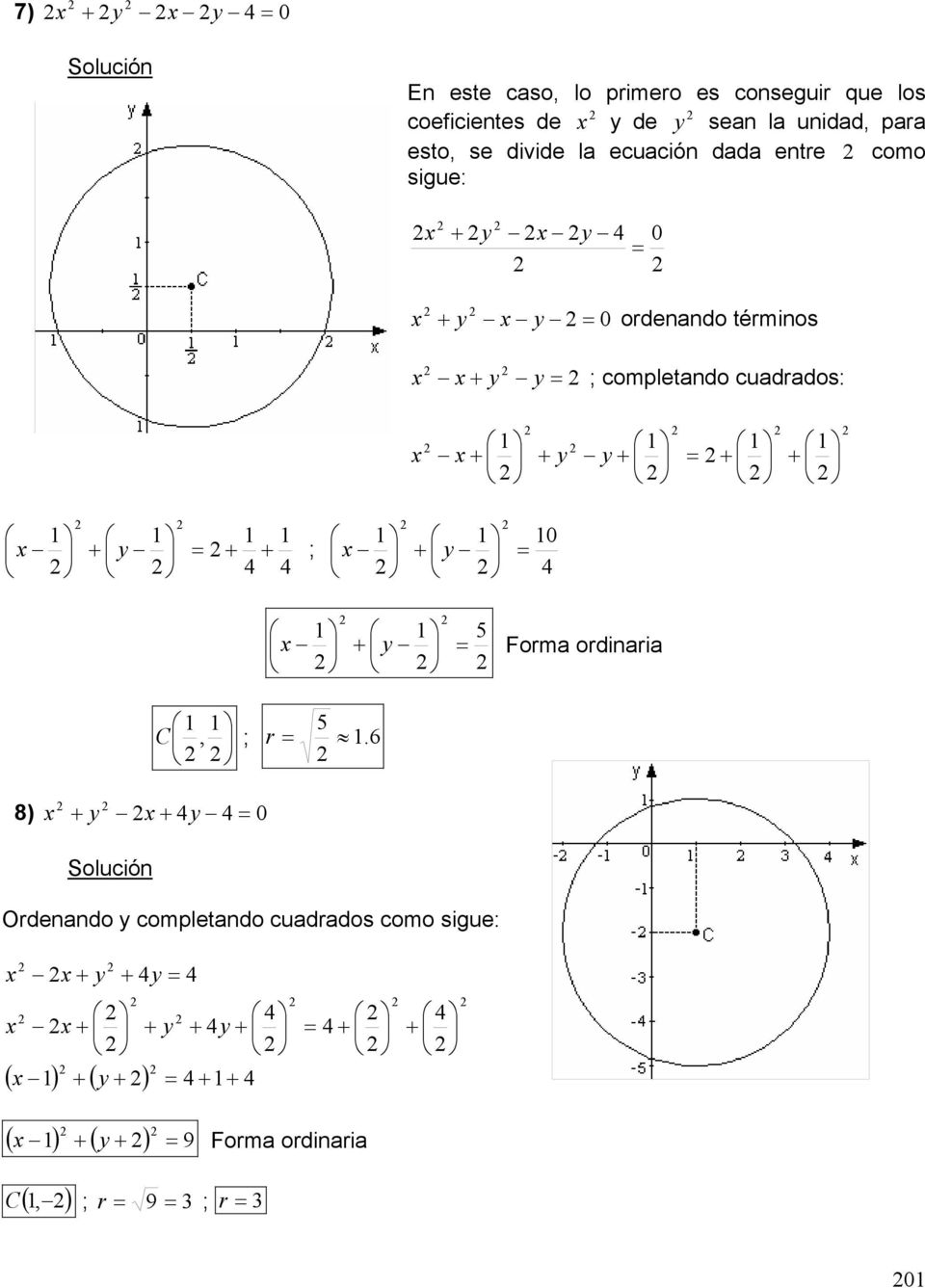 términos ; completando cuadrados: ; 0 Forma ordinaria, ; 6.