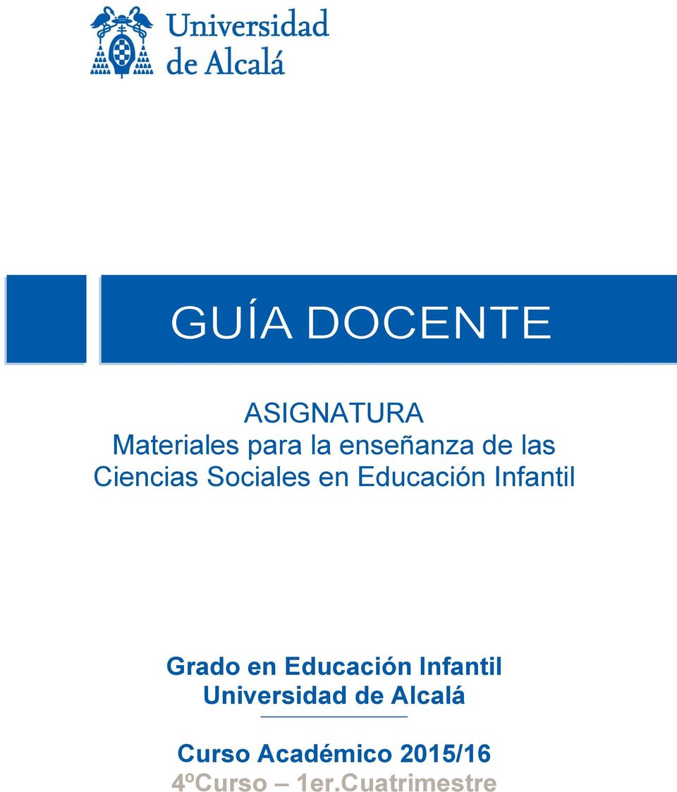 en Educación Infantil Universidad de Alcalá