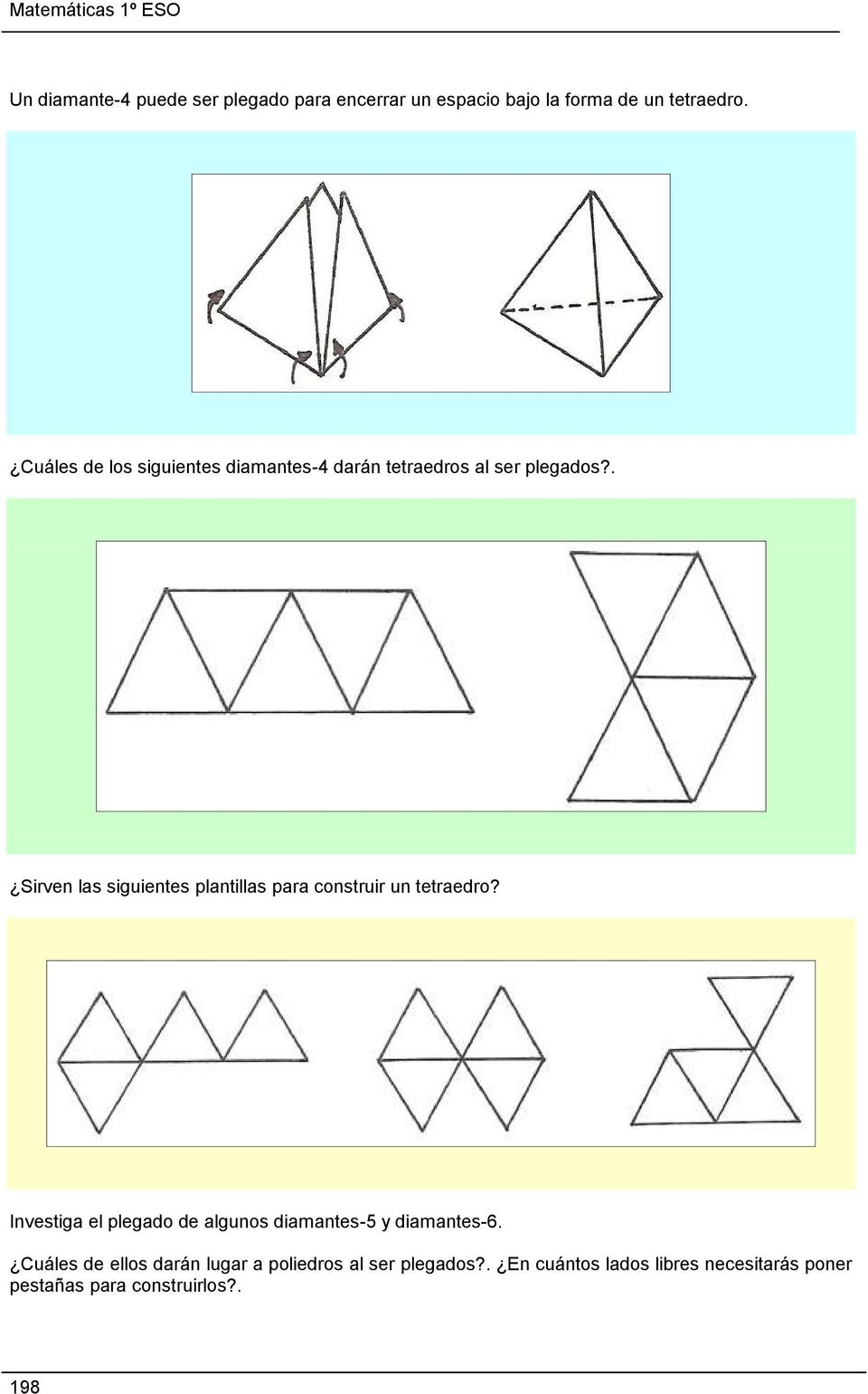 . Sirven las siguientes plantillas para construir un tetraedro?