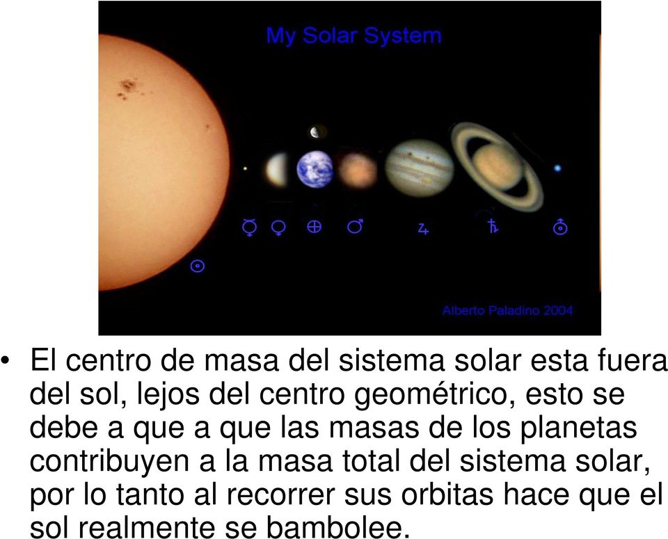 planetas contribuyen a la masa total del sistema solar, por lo