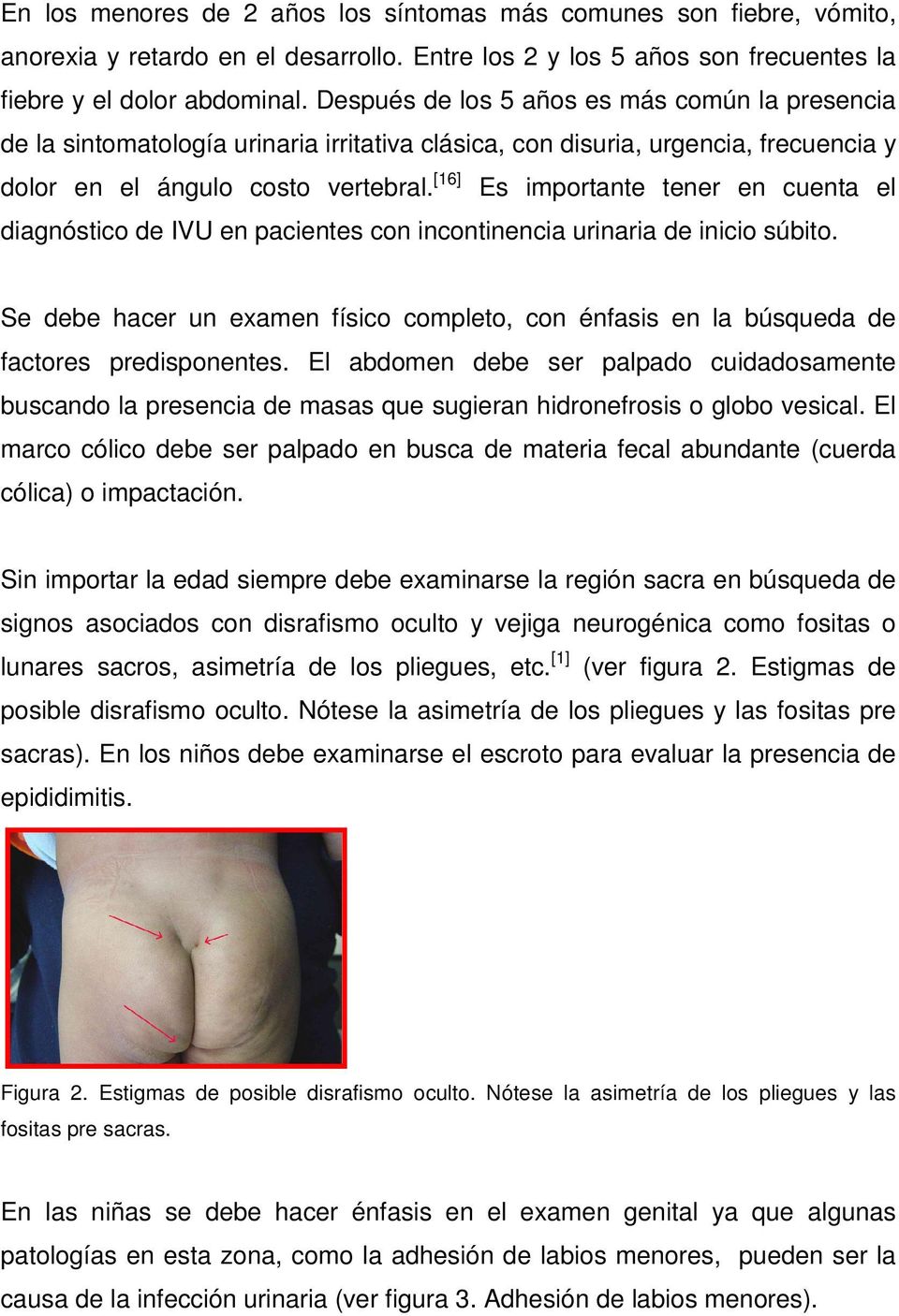 [16] Es importante tener en cuenta el diagnóstico de IVU en pacientes con incontinencia urinaria de inicio súbito.