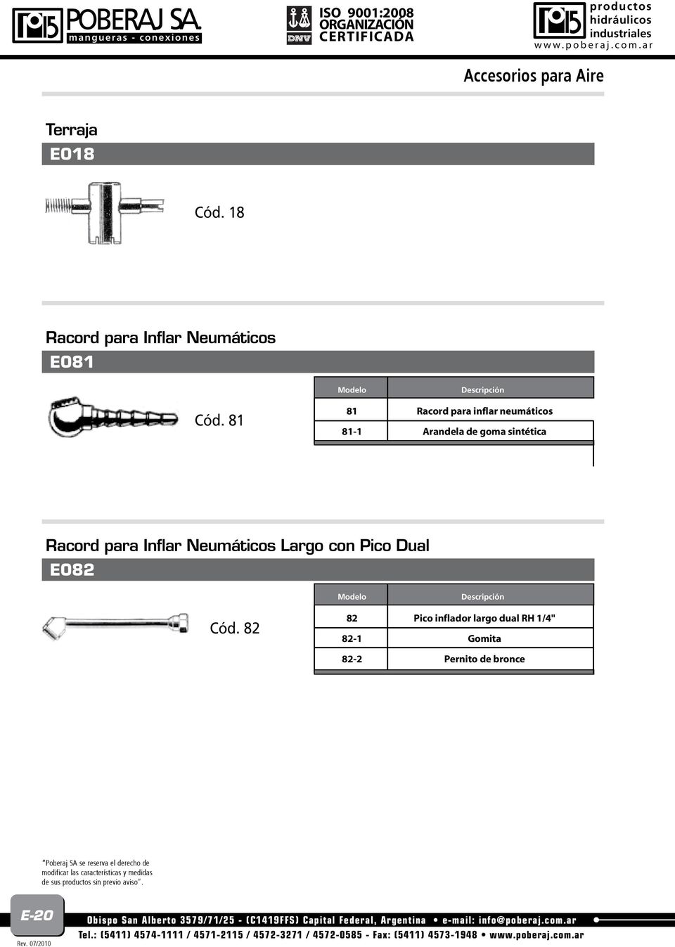 81 81 81-1 Racord para inflar neumáticos Arandela de goma sintética Racord