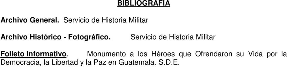 Servicio de Historia Militar Folleto Informativo.