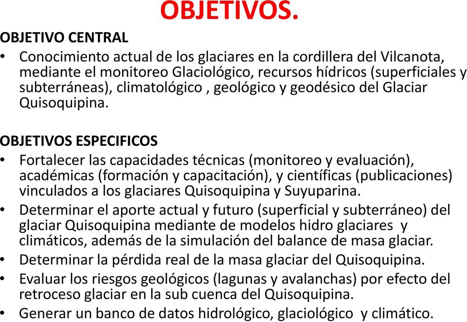 geodésico del Glaciar Quisoquipina.