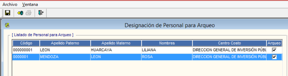 4. ARQUEO DE CAJA - DESIGNACION Registro de personal