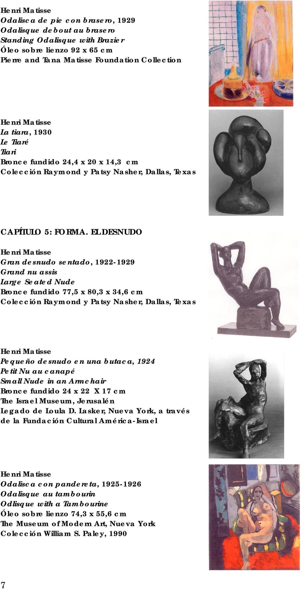 EL DESNUDO Gran desnudo sentado, 1922-1929 Grand nu assis Large Seated Nude Bronce fundido 77,5 x 80,3 x 34,6 cm Colección Raymond y Patsy Nasher, Dallas, Texas Pequeño desnudo en una butaca, 1924