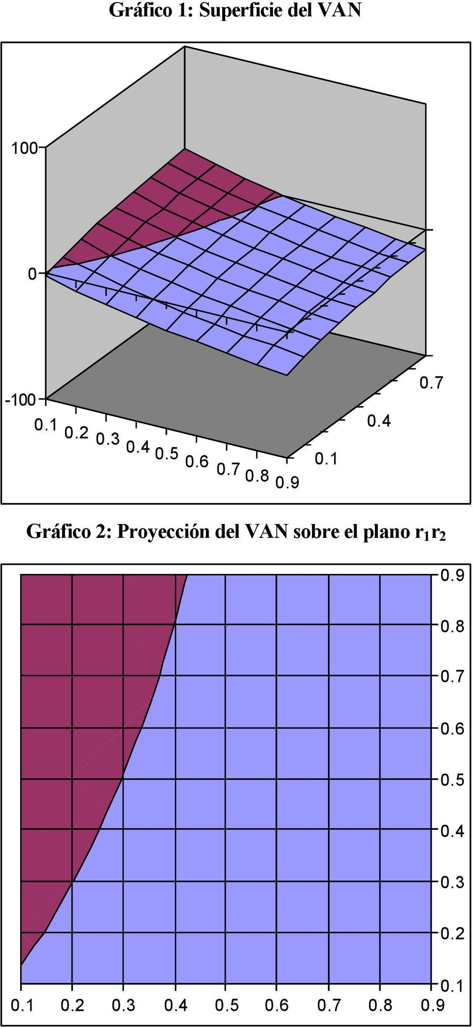 1 Gráfico 2: Proyección del VAN sobre el plano r 1 r