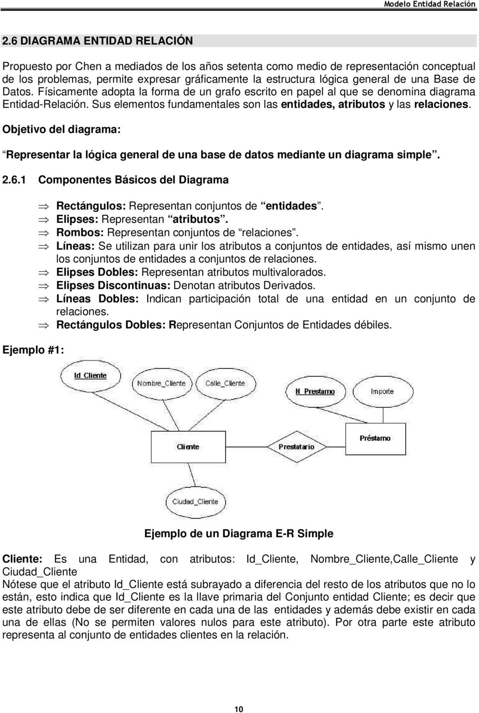 Objetivo del diagrama: Representar la lógica general de una base de datos mediante un diagrama simple. 2.6.