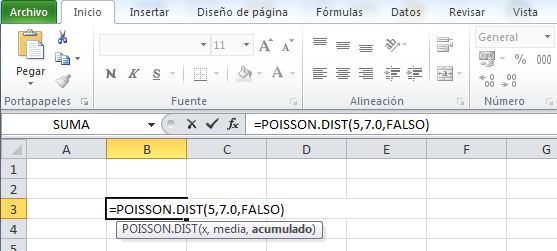 Los ejercicios de Probabilidad de Poisson, los resolveremos primeramente con tablas estadísticas y posteriormente con la hoja de cálculo Excel de Microsoft Office 10.
