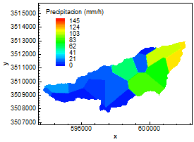 Discharge (m3/s) Precipitación (mm/h) Discharge (m3/s) Discharge (m3/s) Time (s) Q (m3/s) Precipitación (mm/h) Rain (m3/s) Infiltración (m3/s) 9 8 7 6 5 125 1 M1 Smooth 1 M2 Smooth1 Experimental