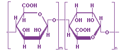 1. ESTRUCTURA : Es un polisacárido Los constituyentes químicos del alginato consisten de secuencias distribuidas al azar de ácidos β-dmanurónico y α-l-gulurónico con enlaces 1 4.