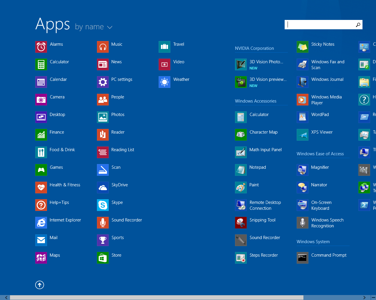 Windows 8: Mas aplicaciones Se pueden ver las aplicaciones instaladas en el equipo Ordenar
