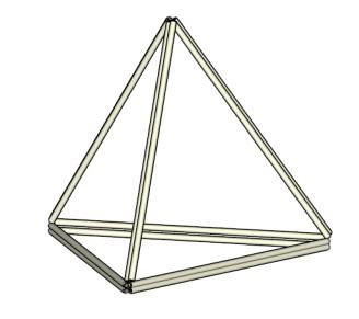 11. Cubo a partir del hexágono: elevar un punto central del hexágono, direccionándolo hasta que las cuatro aristas laterales sean perpendiculares a la base. 12.