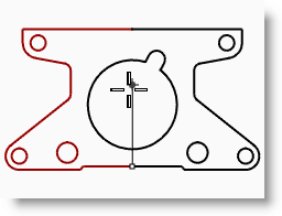 5 EDICIÓN DE GEOMETRÍA Para añadir objetos a un grupo: 1 Seleccione la polilínea de la izquierda, el círculo original y el círculo ranurado del centro.
