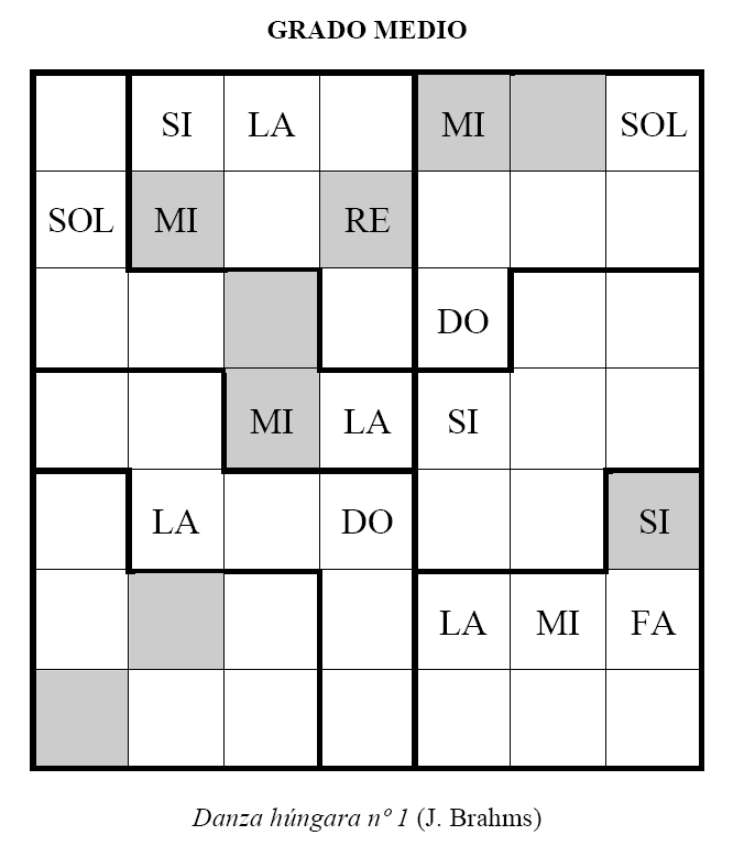 18. Te ves capaz de solucionar este Sudoku de música?
